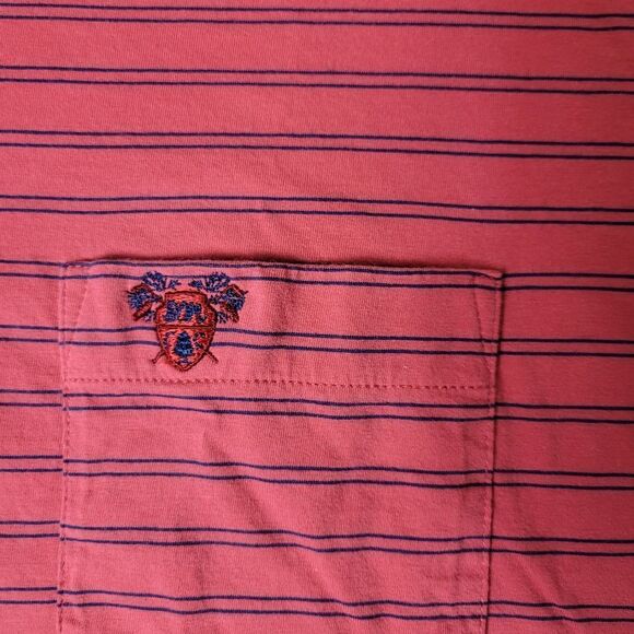 Peter Millar Crown Comfort Men's Golf Polo Shirt XL Red Blue Striped Club Logo A - Picture 4 of 13